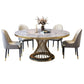 Modern Round Dining Table Steel Base Pedestal Table for Home Kitchen Clearhalo 'Dining Tables & Seating' 'Dining Tables' 'dining_table' 'furn' 'furn_dining_table' 'Furniture' 'Kitchen & Dining Furniture' 1200x1200_ce4efffc-6c1e-43a8-a718-01207bb3f9f7