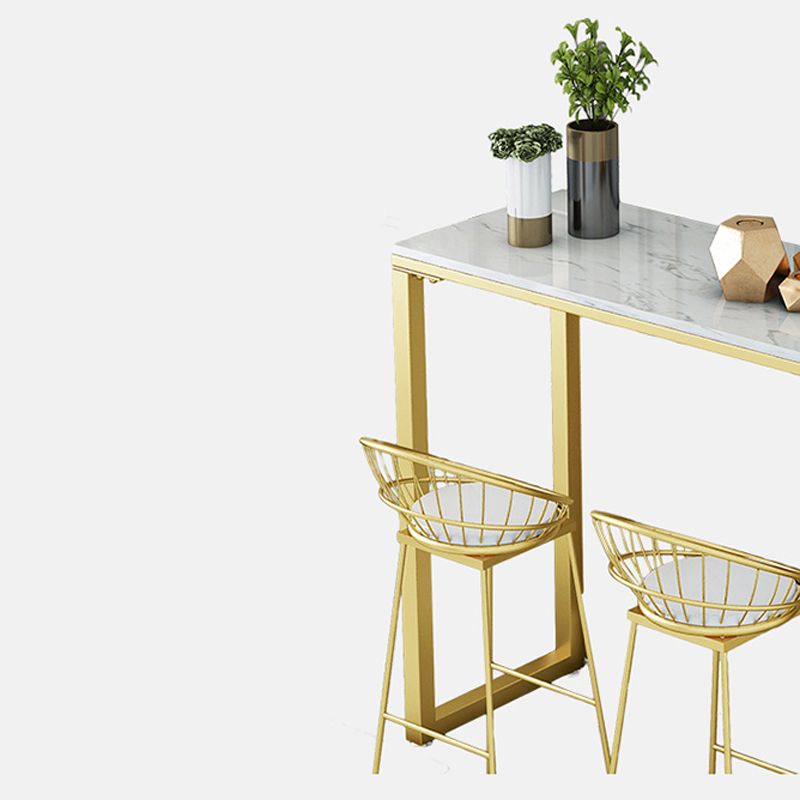 Glam Juego de mesa de bar de 1/3 piezas, mesa de mostrador de piedra con taburetes altos para sala de estar