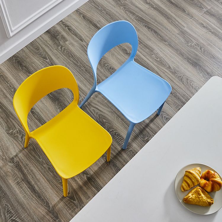 Contemporary Plastic Side Chair Home Stacking Open Back Armless Dining Side Chair Clearhalo ' kitchen&dining_furn' 'Dining Chairs' 'Dining Tables & Seating' 'dining_chair' 'furn' 'furn_dining_chair' 'Furniture' 'furniture_dining_chair' 'Kitchen & Dining Furniture' 'kitchen' 1200x1200_ce5073cc-0484-4a57-a27a-61148c28b5a4