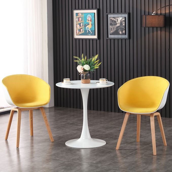 Simple MDF Round Shape Dining Tale Standard Kitchen Dining Table with Tulip Base Clearhalo ' dining_table' 'Dining Tables & Seating' 'Dining Tables' 'furn' 'furn_dining_table' 'Furniture' 'furniture_dining_table' 'Kitchen & Dining Furniture' 'kitchen&dining_furn' 'kitchen' 'kitchen_dining_table' 1200x1200_ce50a8e5-7fe7-4341-91d8-30cc4571a358