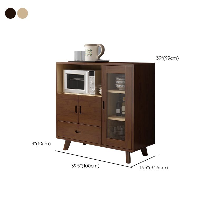 Moderno server di gomma 1 cassetto e 3 porte sideboard a buffet, 14 "w x 39" h