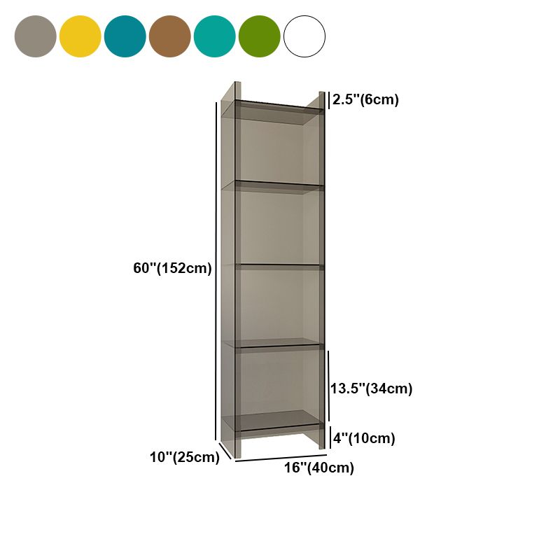 Glam Style Acrylic Standard Bookcase Vertical Closed Back Bookshelf Clearhalo 'Bookcases' 'furn' 'furn_bookcases' 'Furniture' 'furniture_bookcases' 'Office Furniture' 1200x1200_ce5344e0-99f6-4c34-b536-b6ed8ffe8878