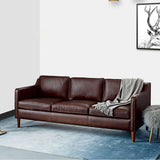 リビングルーム用のボルスター枕の座席付きコンテンポラリースタイルのレザーソファ