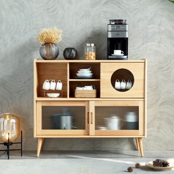 Server a buffet in legno massiccio di pino 45,5 "l moderni porte scorrevoli della sala da pranzo