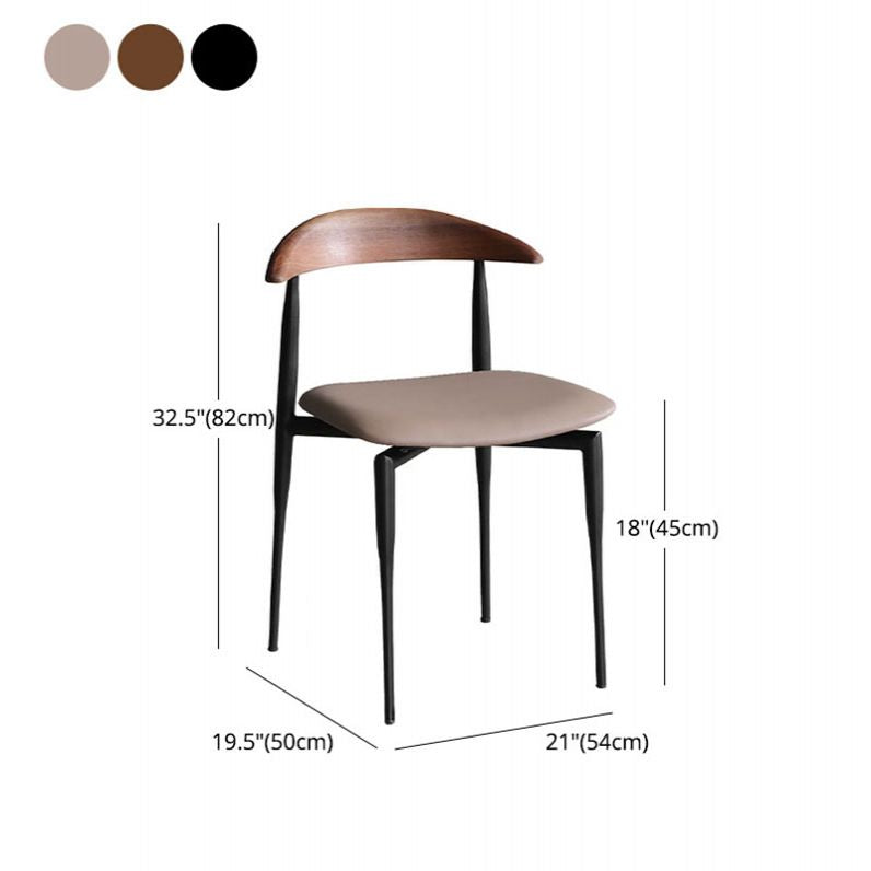 Industrial Design Armless Open Back Side Chairs Faux Leather Dining Chairs Clearhalo ' kitchen&dining_furn' 'Dining Chairs' 'Dining Tables & Seating' 'dining_chair' 'furn' 'furn_dining_chair' 'Furniture' 'furniture_dining_chair' 'Kitchen & Dining Furniture' 'kitchen' 1200x1200_ce55b2ce-0acc-4fbb-8176-9694527620a7