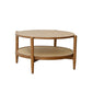 North European Wood/Glass Top Coffee Table Natural Round Cocktail Table Clearhalo 'Coffee & Accent Tables' 'Coffee Tables' 'coffee_tables' 'furn' 'furn_coffee_tables' 'Furniture' 'Living Room Furniture' 1200x1200_ce565938-83f2-485b-87e2-352e69d9d013