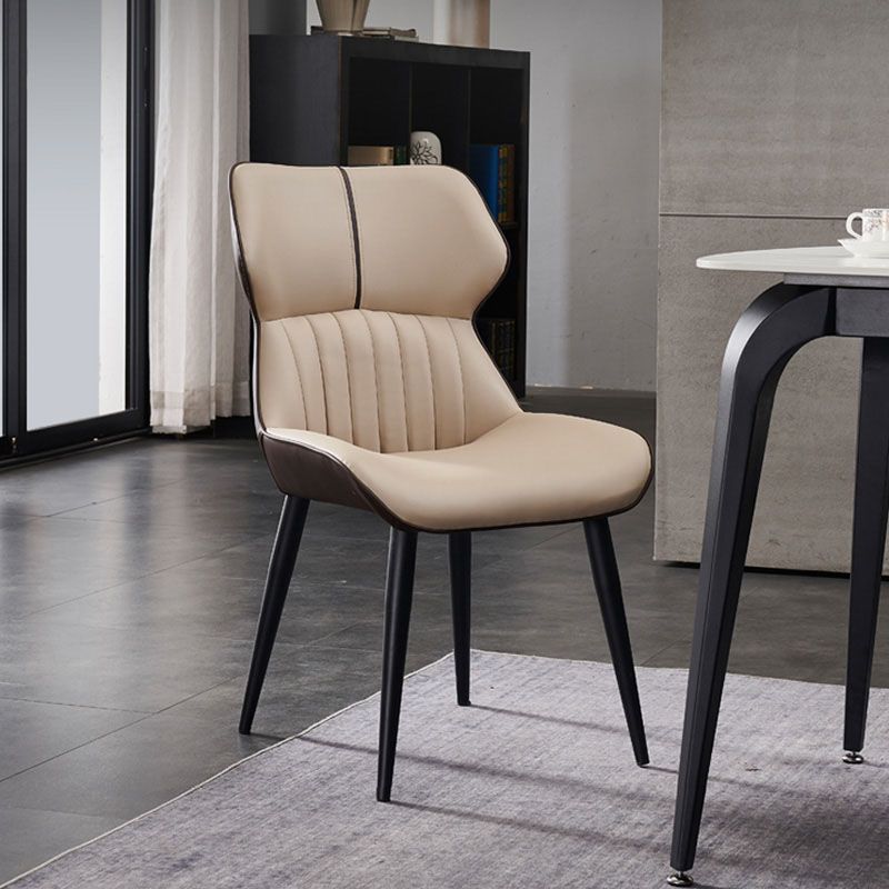 Industrial Wingback Parsons Chair for Kitchen Faux Leather Dining Chairs Clearhalo 'Dining Chairs' 'Dining Tables & Seating' 'dining_chair' 'furn' 'furn_dining_chair' 'Furniture' 'Kitchen & Dining Furniture' 1200x1200_ce58e4b6-b7dc-42fa-8c42-83aa1a064646