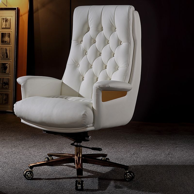 Fixed Arms Swivel Chair Modern Adjustable Seat Height Chair with Wheels