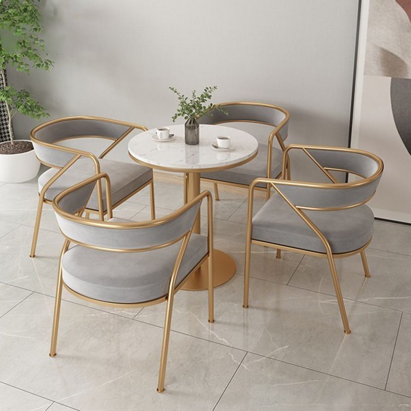 Glam Style Upholstered Dining Chair Open Back Dining Arm Chair Clearhalo 'Dining Chairs' 'Dining Tables & Seating' 'dining_chair' 'furn' 'furn_dining_chair' 'Furniture' 'furniture_dining_chair' 'Kitchen & Dining Furniture' 1200x1200_ce5a4a9c-4eae-479f-b4b8-3a70a209ac59