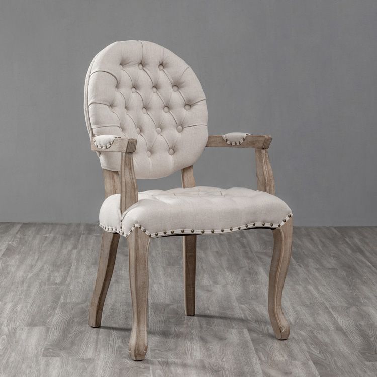 Farmhouse Wood Dining Chair Upholstered Arm Chair with 4 Grey Legs for Dining Room Clearhalo ' kitchen&dining_furn' 'Dining Chairs' 'Dining Tables & Seating' 'dining_chair' 'furn' 'furn_dining_chair' 'Furniture' 'furniture_dining_chair' 'Kitchen & Dining Furniture' 'kitchen' 1200x1200_ce5ac6d6-a81e-4ab3-b95b-34461225f6e9