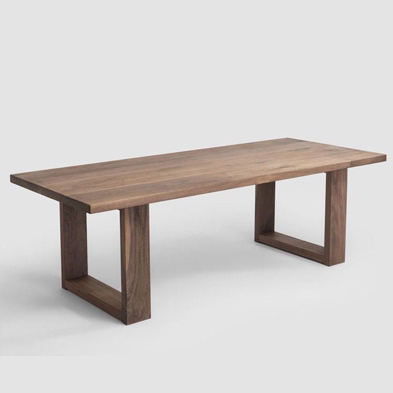Industrial Solid Wood Dining Table Rectangle Table in Brown with Double Pedestal Base Clearhalo ' dining_table' 'Dining Tables & Seating' 'Dining Tables' 'furn' 'furn_dining_table' 'Furniture' 'furniture_dining_table' 'Kitchen & Dining Furniture' 'kitchen&dining_furn' 'kitchen' 'kitchen_dining_table' 1200x1200_ce5b044e-9ae3-46fa-a977-e41c3ca3ece0