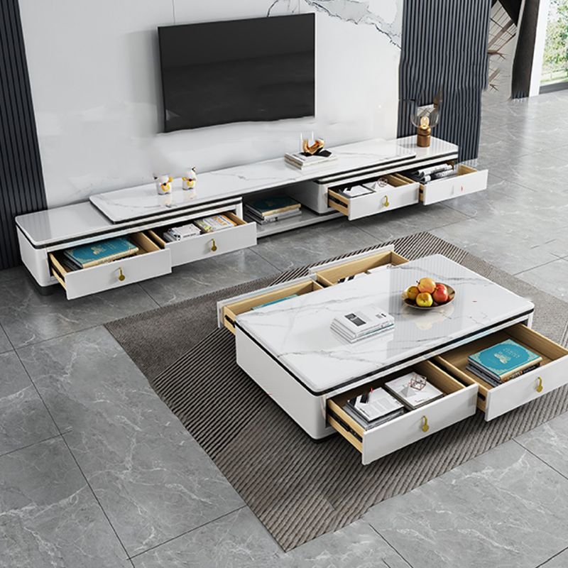 Stone TV Media Console Contemporary Stand Console with Drawers Clearhalo 'furn' 'furn_tv_stands_entertainment_centers' 'Furniture' 'Living Room Furniture' 'TV Stands & Entertainment Centers' 'TV Stands & Media Storage Furniture' 'tv_stands_entertainment_centers' 1200x1200_ce5ba271-6802-46a9-864b-69dc8aacc981