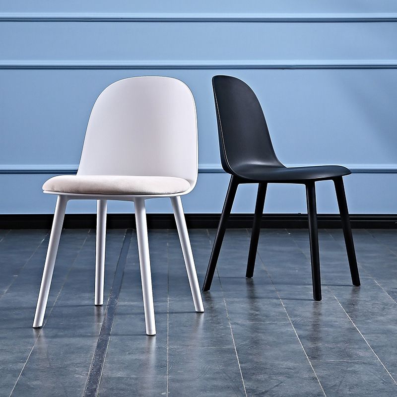 Glam Style Metal Side Chair Matte Finish Solid Back Dining Room Dining Chair Clearhalo ' kitchen&dining_furn' 'Dining Chairs' 'Dining Tables & Seating' 'dining_chair' 'Furniture' 'furniture_dining_chair' 'Kitchen & Dining Furniture' 'kitchen' 1200x1200_ce5cd15e-7872-4b71-8134-a4e8f8379ecd