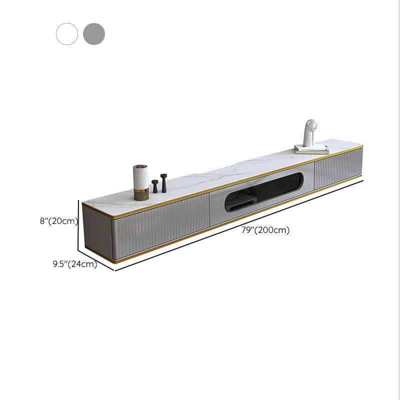 Console de meuble TV mural Console multimédia TV en bois avec 2 tiroirs