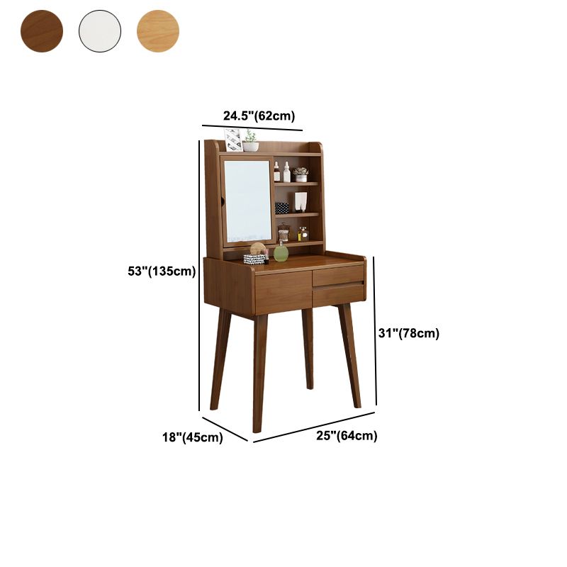 Skandinavisch Spiegelte Make-up Eitelkeit Massivholz-Schminktisch