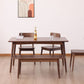 茶色のソリッドウッドダイニングセット1/4/5ピース木製の椅子付きモダンなディネットセット