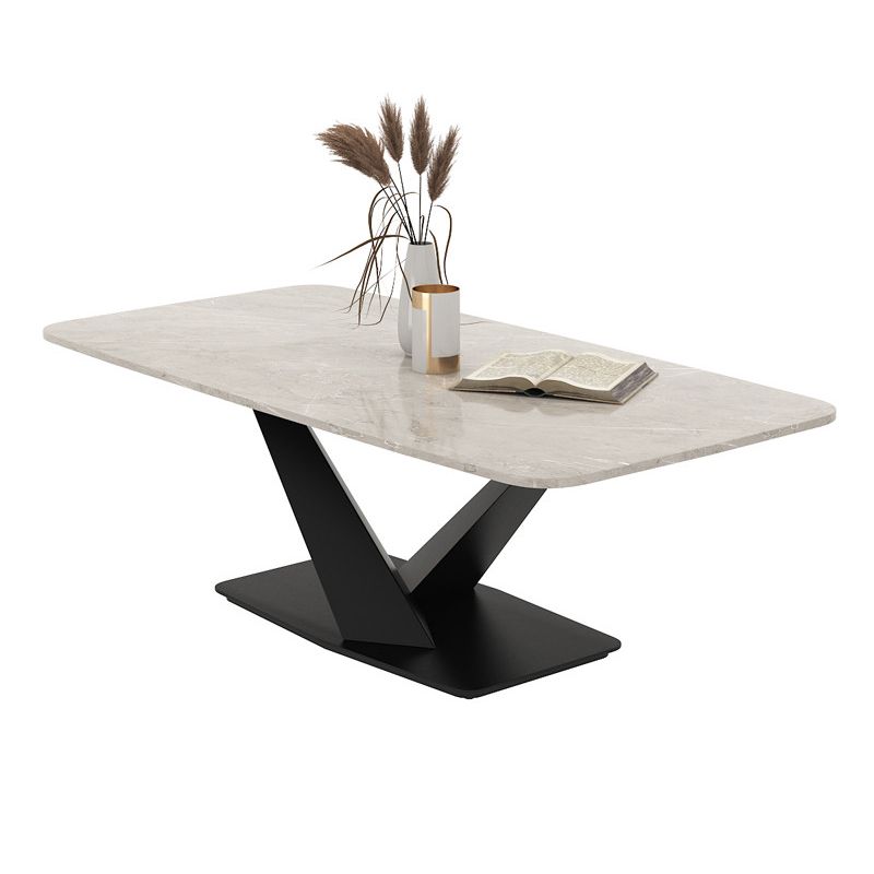 Glam 17.7" H Rectangle Slate Coffee Table Metal Abstract Cocktail Table Clearhalo 'Coffee & Accent Tables' 'Coffee Tables' 'coffee_tables' 'furn' 'furn_coffee_tables' 'Furniture' 'Living Room Furniture' 1200x1200_ce607011-34e3-49ea-a1fe-ab32b17cab86