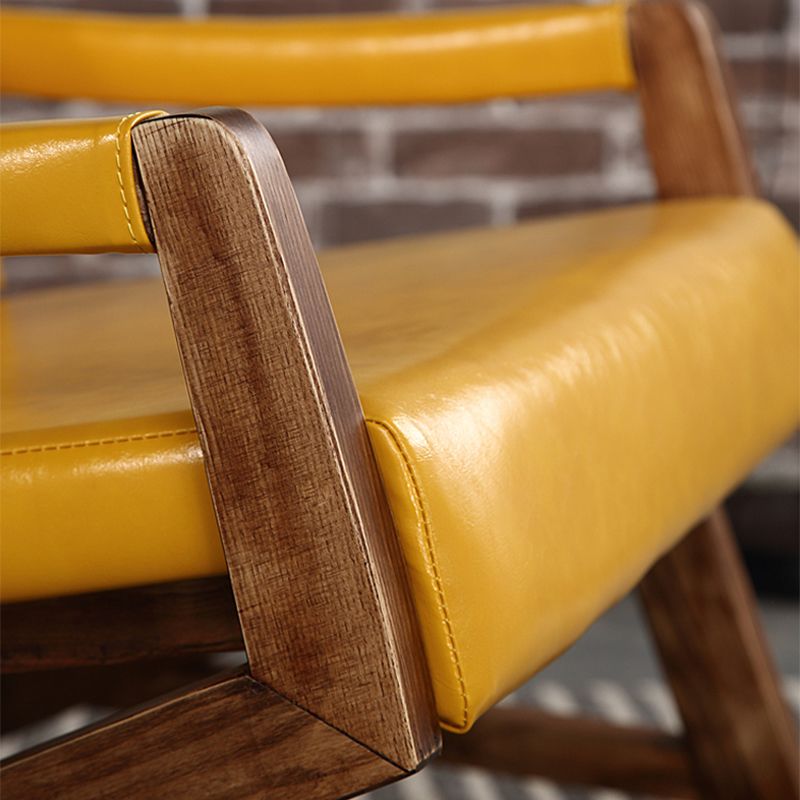 25.59" L x 29.52" W x 28.34" H Faux Leather Square Arms Lounge Chair with Pillow Back Clearhalo 'Accent Chairs' 'accent_chairs' 'Chairs & Seating' 'furn' 'furn_accent_chairs' 'Furniture' 'furniture_accent_chairs' 'Living Room Furniture' 1200x1200_ce61d1f0-fc9b-4eab-b9a0-c8cb66663d3a