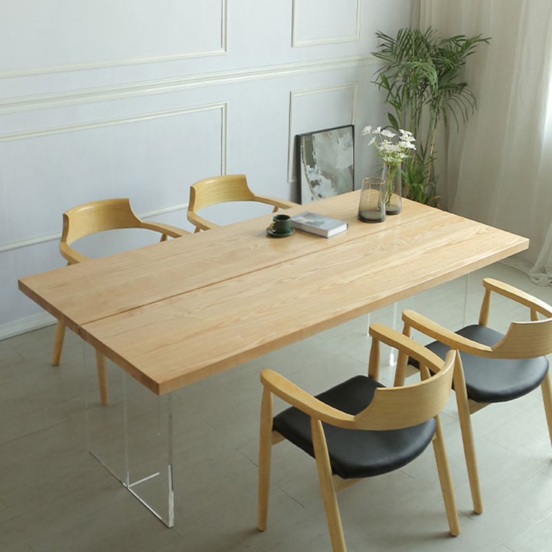 Industrial Solid Wood Dining Table Rectangle Standard Table with Double Pedestal Base Clearhalo ' dining_table' 'Dining Tables & Seating' 'Dining Tables' 'furn' 'furn_dining_table' 'Furniture' 'furniture_dining_table' 'Kitchen & Dining Furniture' 'kitchen&dining_furn' 'kitchen' 'kitchen_dining_table' 1200x1200_ce623bb6-1ee2-4be4-a9ea-c321018fd7be