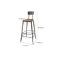 Contemporary Bar Stools Low Back Dining Stools with Black Metal Base