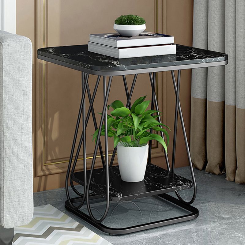 Design di base del telaio Black/Gold Metal Bianco bianco/bianco Top latello tondo in marmo