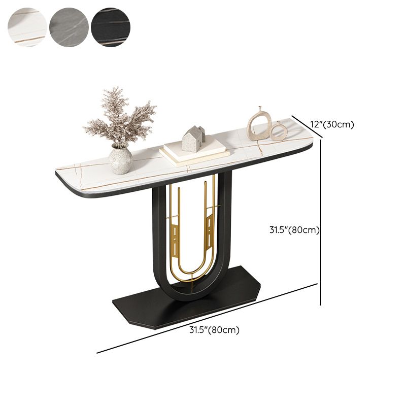 Glam Console Table Half Moon Antique Finish Console Sofa Table Clearhalo 'Console Tables' 'console_tables' 'Entry & Mudroom Furniture' 'furn' 'furn_console_tables' 'Furniture' 1200x1200_ce6377f6-094b-4721-bddc-f21951baa64c