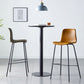 Modern Backrest Armless Counter Stool Metal Cafe Bar Stool with Leather Cushion