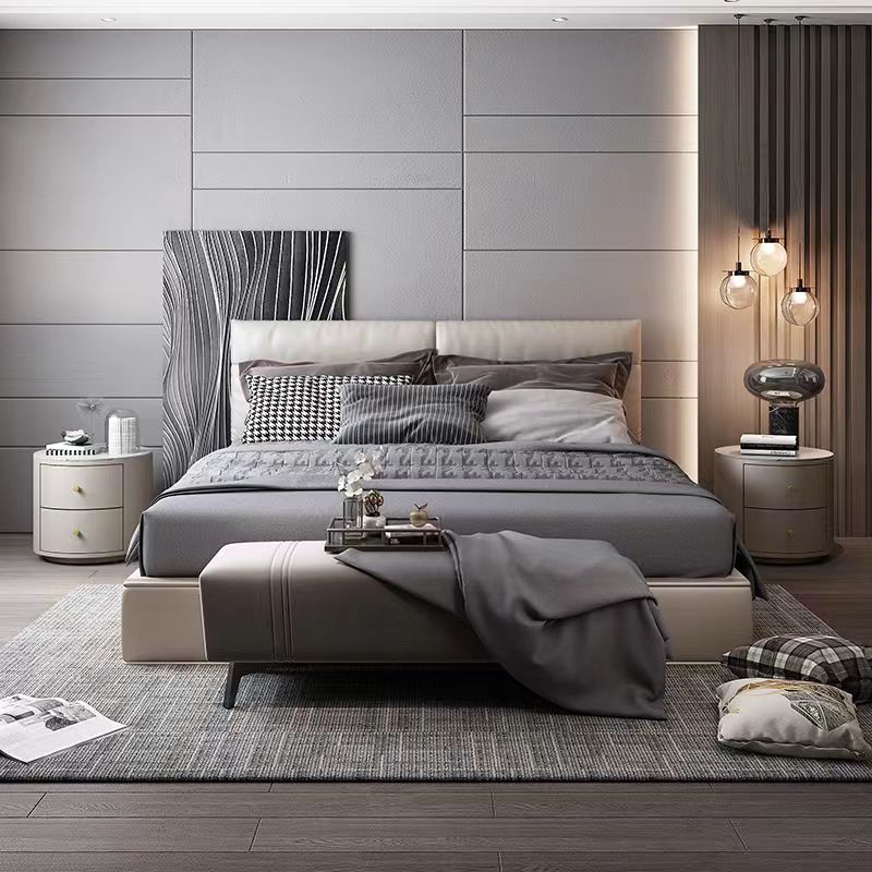 2 Schubladen Nachttisch mit Stein/Glasobertisch 18,5 "hoher Holz Akzenttisch Nachttisch