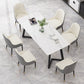 Modernes rechteckiges Esstisch-Set, 1/4/7-teilig, Dinette-Set mit Sintersteinplatte