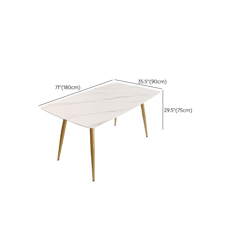 Glam 4 Legs Dining Room Table Sintered Stone Table for Kitchen Clearhalo 'Dining Tables & Seating' 'Dining Tables' 'dining_table' 'furn' 'furn_dining_table' 'Furniture' 'Kitchen & Dining Furniture' 1200x1200_ce669f2c-8dc3-4307-831c-52c9b369a95e