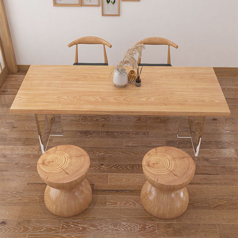 Pine Wood Top Dining Table Traditional Luxury Solid Wood Table with Sled Base Clearhalo 'Dining Tables & Seating' 'Dining Tables' 'dining_table' 'furn' 'furn_dining_table' 'Furniture' 'furniture_dining_table' 'Kitchen & Dining Furniture' 'kitchen' 'kitchen_dining_table' 1200x1200_ce676aec-099c-4862-81f8-962e306a4e98
