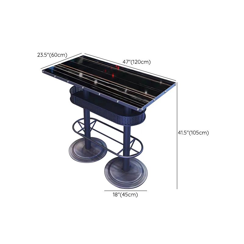 Industrial Style Bistro Bar Table Metal Base Bar Table for Bar Clearhalo 'Bar Furniture' 'Bar Tables' 'bar_tables' 'furn' 'furn_bar_tables' 'Furniture' 'Kitchen & Dining Furniture' 1200x1200_ce677d37-074f-45b1-b284-816d116f0b3f