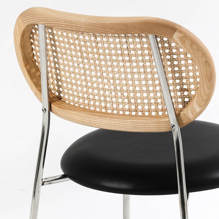 Faux Leather Side Chair Modern Style Cane Back Dining Chair for Indoor Clearhalo 'Dining Chairs' 'Dining Tables & Seating' 'dining_chair' 'furn' 'furn_dining_chair' 'Furniture' 'furniture_dining_chair' 'Kitchen & Dining Furniture' 1200x1200_ce67aeca-9af1-4c85-92eb-048fa960ce51