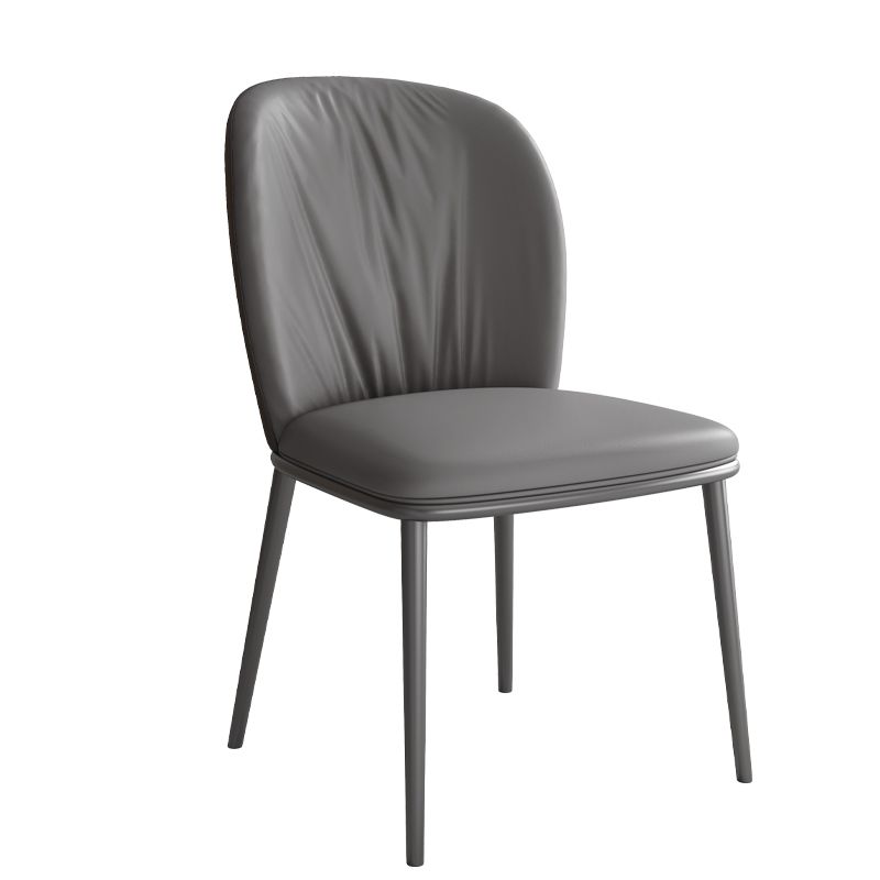 Moderne stijl faux lederen stoelarmloze metalen zijstoel voor thuisgebruik