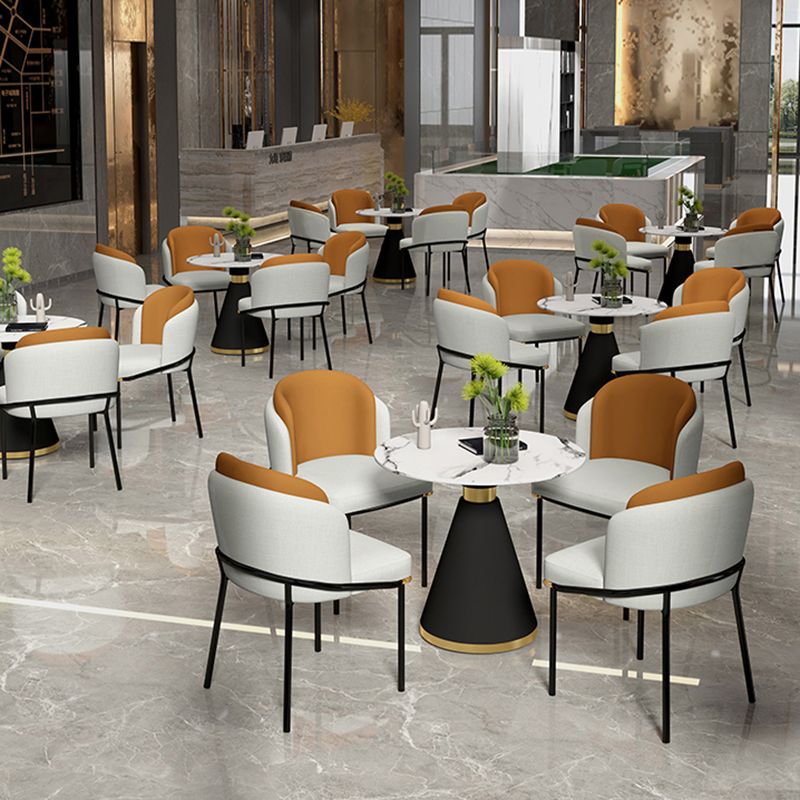 Modern Style Sintered Stone Dining Table Set Round 1/2/5 Pieces Dining Set for Home Use Clearhalo 'Dining Room Sets' 'Dining Tables & Seating' 'dining_room_set' 'furn' 'furn_dining_room_set' 'Furniture' 'Kitchen & Dining Furniture' 1200x1200_ce692746-ab5d-44c5-80d9-1c3341fa2dfd