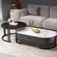 Glam Coffee Table Oval Nesting Nesting Coffee Table with Drawer Slate Cocktail Table Clearhalo 'Coffee & Accent Tables' 'Coffee Tables' 'coffee_tables' 'furn' 'furn_coffee_tables' 'Furniture' 'Living Room Furniture' 1200x1200_ce695c1c-855e-4796-b7f8-deb36c0ea8fb