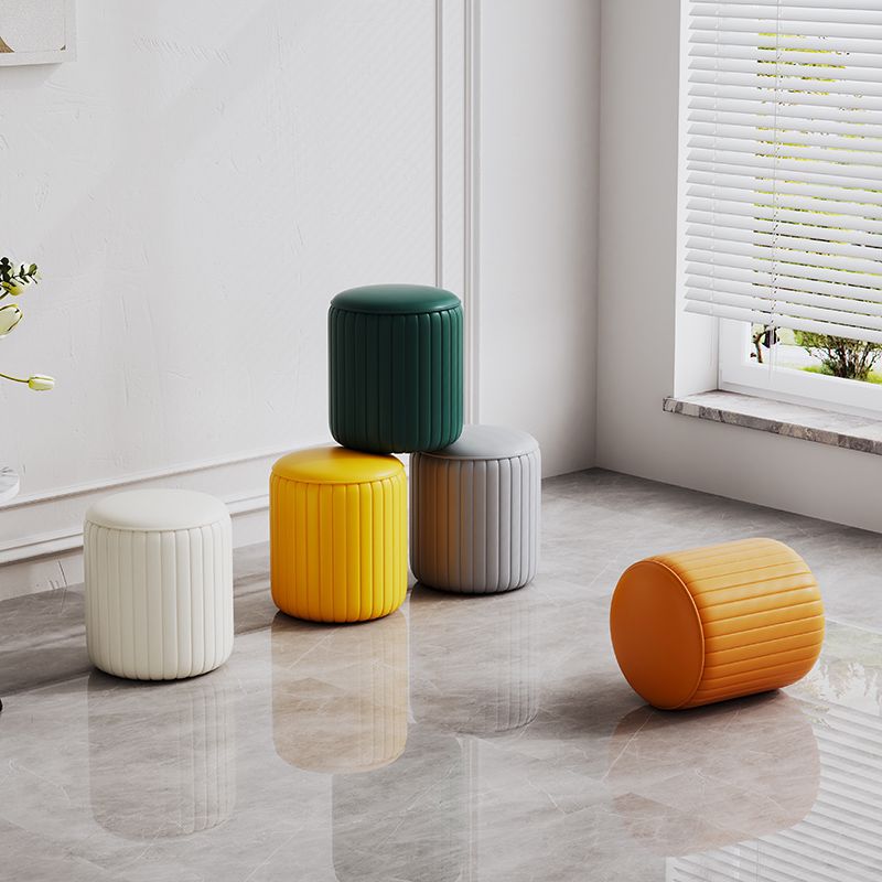 Faux lederen pouf cilinder vast waterbestendige moderne standaard poef