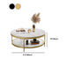 17.7" H Glam Round Slate Coffee Table Metal 4 Legs Cocktail Table with Shelf Clearhalo 'Coffee & Accent Tables' 'Coffee Tables' 'coffee_tables' 'furn' 'furn_coffee_tables' 'Furniture' 'Living Room Furniture' 1200x1200_ce6a8c30-25ad-43db-a14d-0c6bd254a156