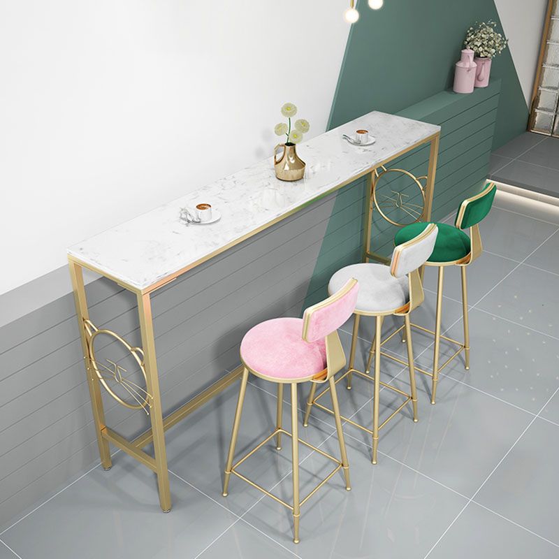 Tavolo da bancone rettangolo glam barre di marmo di marmo/tavolo da dinette in bianco