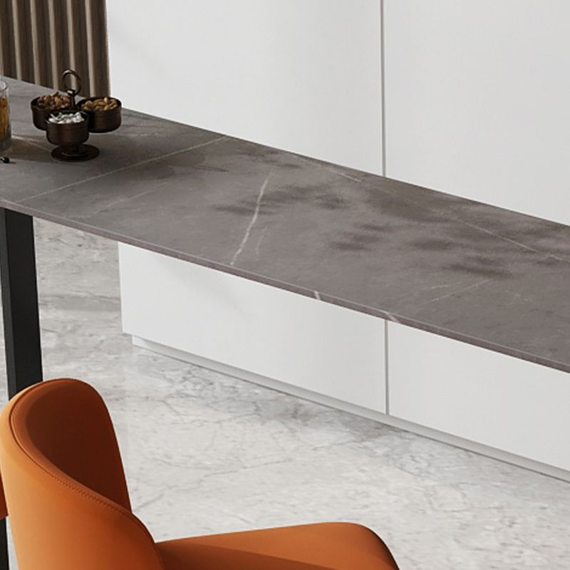 Modern Style Bar Table 42-inch Height Stone Top and Iron Base Bistro Table Clearhalo 'Bar Furniture' 'Bar Tables' 'bar_tables' 'furn' 'furn_bar_tables' 'Furniture' 'furniture_bar_tables' 'Kitchen & Dining Furniture' 1200x1200_ce6b5d49-1ea2-4203-8e58-903134b6aa09