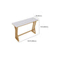 Faux Marble Top Bar Table Rectangle Contemporary Style Pub Table in White