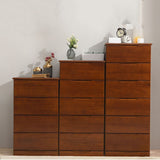 Poitrine de rangement de chambre à coucher contemporaine coffre en bois avec tiroirs