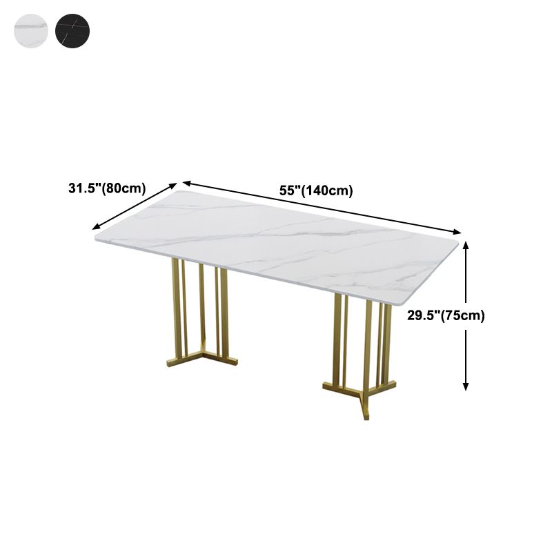Sintered Stone Dining Table Traditional Luxury Table with Gold Frame for Home Clearhalo ' dining_table' 'Dining Tables & Seating' 'Dining Tables' 'furn' 'furn_dining_table' 'Furniture' 'furniture_dining_table' 'Kitchen & Dining Furniture' 'kitchen&dining_furn' 'kitchen' 'kitchen_dining_table' 1200x1200_ce6bc97f-33c9-4613-88e7-d998848c3845