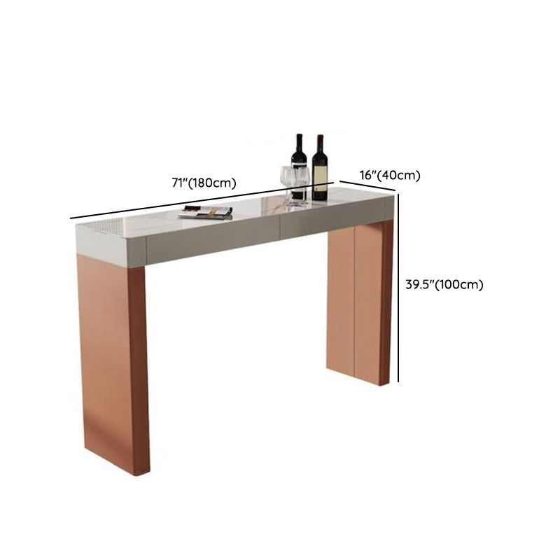 Modern Sintered Stone 1/2/3 Pieces Bar Table Set Rectangle Bar Table with Metal Legs Clearhalo 'Bar Furniture' 'furn' 'furn_home_bar_bar_sets' 'Furniture' 'Home Bars & Bar Sets' 'home_bar_bar_sets' 'Kitchen & Dining Furniture' 1200x1200_ce6bdec3-62ca-43c3-8da9-78f91a08a298