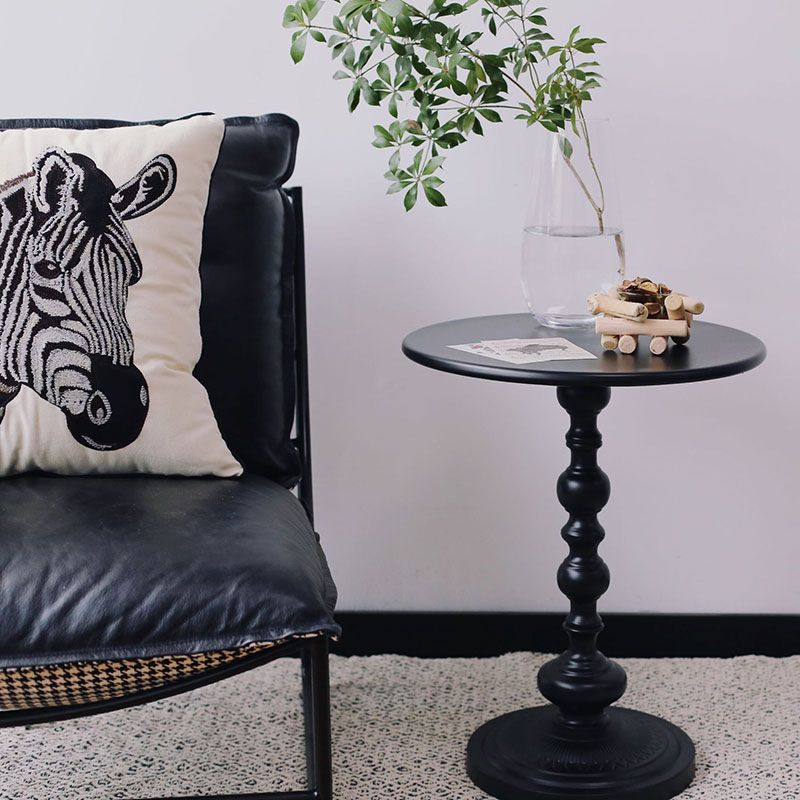 世紀半ば20.47 "丸い丸いトップサイドテーブルメタルペデスタルエンドテーブル