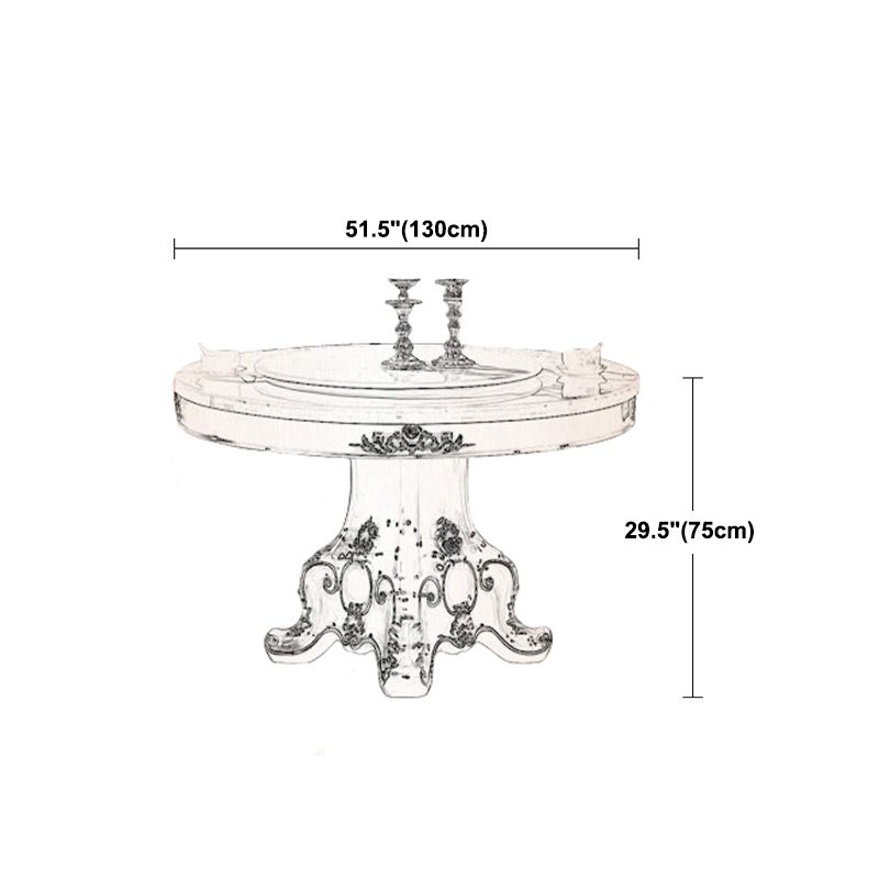 オークウッドベースビクトリア朝のダイニングテーブル丸い大理石のトップテーブルと台座