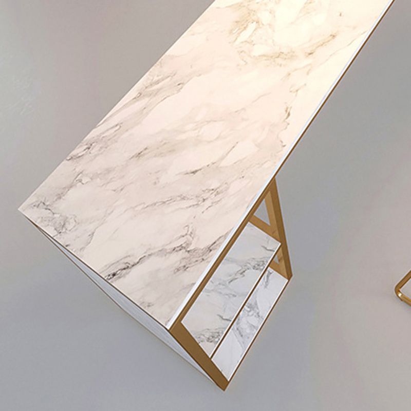 Rectangular Bar Height Table Faux Marble Top Bistro Pub Table for Patio Use Clearhalo 'Bar Furniture' 'Bar Tables' 'bar_tables' 'furn' 'furn_bar_tables' 'Furniture' 'Kitchen & Dining Furniture' 1200x1200_ce6de95e-83f0-4fd0-83ce-60946e11435c