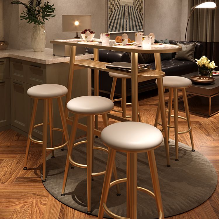 Round Faux Leather Dining Stool Backless Bar Stool with Metal Base Clearhalo 'Bar Furniture' 'Bar Stools' 'bar_stools' 'furn' 'furn_bar_stools' 'Furniture' 'Kitchen & Dining Furniture' 1200x1200_ce6e45e6-0e08-4bf8-baf4-601fb41f77b1