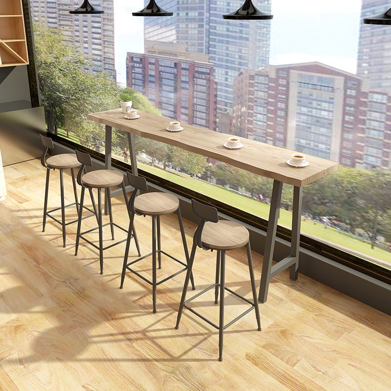Juego de mesa de Pub rectangular moderno, mesa de mostrador de madera de 1/5 piezas con taburetes altos