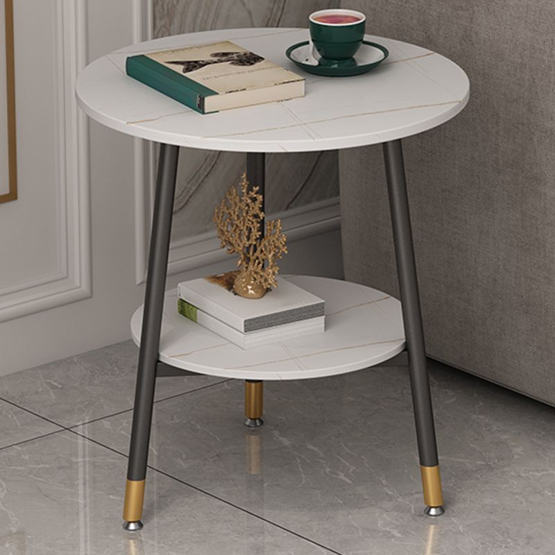 21.6"H X 19.6"W X 19.6"D Round Slate Top Side Table Metal 3 Legs End Table Clearhalo 'Coffee & Accent Tables' 'End & Side Tables' 'end_side_tables' 'furn' 'furn_end_side_tables' 'Furniture' 'Living Room Furniture' 1200x1200_ce6ff3d6-0cbd-43e3-a0d6-96e10b806ba3